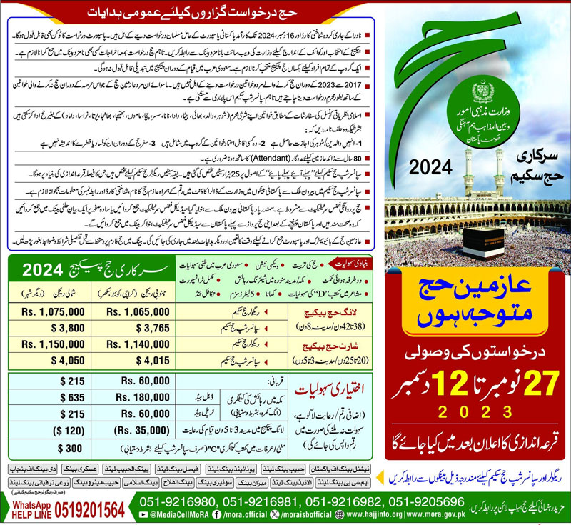 Hajj Application Form 2024 Pakistan Last Date