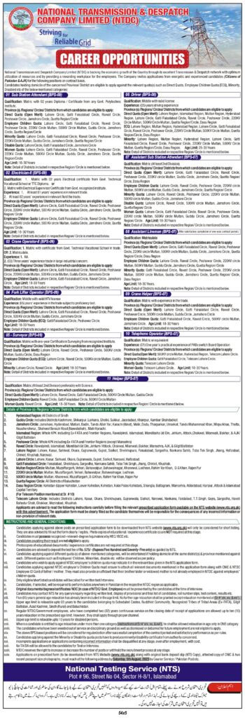 NTDC Jobs 2024