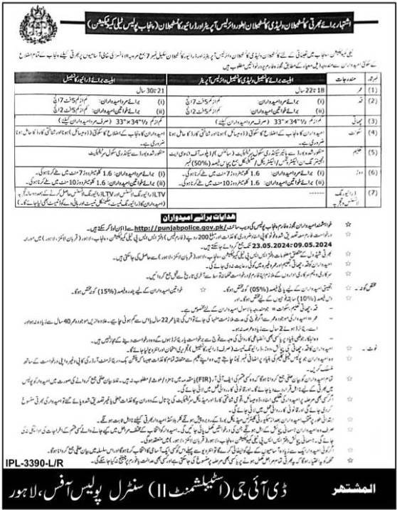 Punjab Government jobs for Wireless Operator At Punjab Police